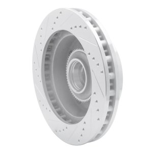 Ford F-250 Super Duty Brake Rotor (1) - Front Right - R1 Concepts - Drilled & Slotted - Silver - `03-`05